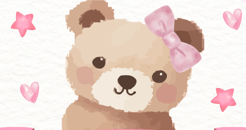 Osita con lazo rosa
